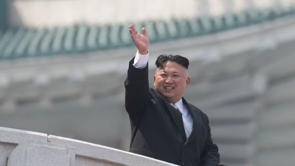 North Korean leader Kim Jong-un during a military parade marking the 105th birthday of Kim Il-Sung, the founder of North Korea, in Pyongyang - Sputnik International