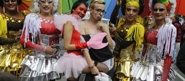 Revelers in costume attend the annual gay pride parade in Sao Paulo, Brazil, Sunday, June 3, 2018 Revelers in costume attend the annual gay pride parade in Sao Paulo, Brazil, Sunday, June 3, 2018 - Sputnik International