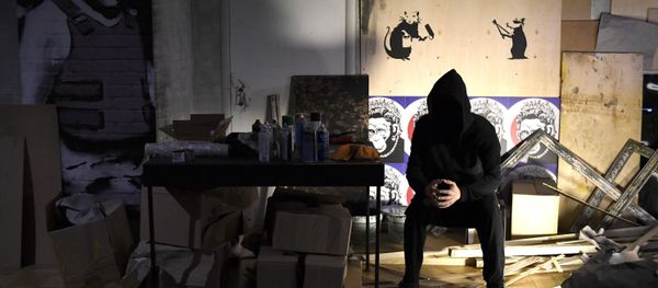 An early show of the exhibition of English street artist Banksy at the Central House of Artist - Sputnik International