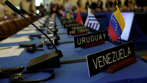 Delegates' seats are prepared for the Organization of American States' (OAS) - Sputnik International