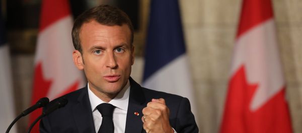 French President Emmanuel Macron holds a joint press conference with Canadian Prime Minister Justin Trudeau at Parliament on June 7, 2018 in Ottawa French President Emmanuel Macron holds a joint press conference with Canadian Prime Minister Justin Trudeau at Parliament on June 7, 2018 in Ottawa - Sputnik International