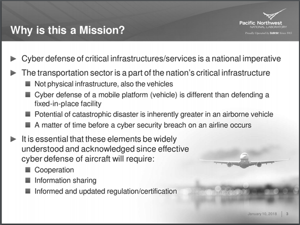 Slide from Department of Homeland Security documents on aviation cyber security says it's only a matter of time before a commercial airliner gets hacked. Slide from Department of Homeland Security documents on aviation cyber security says it's only a matter of time before a commercial airliner gets hacked. - Sputnik International
