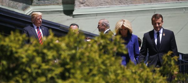 U.S. President Donald Trump looks over at France's President Macron as he arrives at the G7 Summit in Charlevoix, Canada U.S. President Donald Trump looks over at France's President Macron as he arrives at the G7 Summit in Charlevoix, Canada - Sputnik International