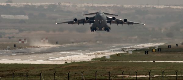 A US Air Force plane takes off from the Incirlik airbase, southern Turkey, Sunday, Sept. 1, 2013. A US Air Force plane takes off from the Incirlik airbase, southern Turkey, Sunday, Sept. 1, 2013. - Sputnik International