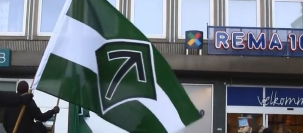 Flag of the neo-Nazi Nordic Resistance Movement. Flag of the neo-Nazi Nordic Resistance Movement. - Sputnik International