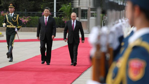 Presidents Putin and Xi during their meeting in Beijing. Presidents Putin and Xi during their meeting in Beijing. - Sputnik International