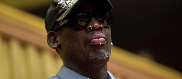 Dennis Rodman, looks out at the court at the end of an exhibition basketball game with U.S. and North Korean players at an indoor stadium in Pyongyang, North Korea Dennis Rodman, looks out at the court at the end of an exhibition basketball game with U.S. and North Korean players at an indoor stadium in Pyongyang, North Korea - Sputnik International