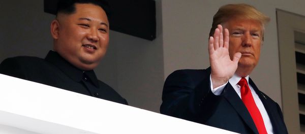 U.S. President Donald Trump and North Korean leader Kim Jong Un react at the Capella Hotel on Sentosa island in Singapore June 12, 2018. U.S. President Donald Trump and North Korean leader Kim Jong Un react at the Capella Hotel on Sentosa island in Singapore June 12, 2018. - Sputnik International