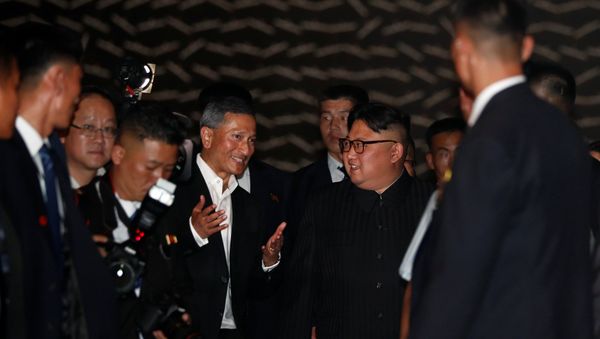 North Korea's leader Kim Jong Un visits The Marina Bay Sands hotel in Singapore, June 11, 2018 North Korea's leader Kim Jong Un visits The Marina Bay Sands hotel in Singapore, June 11, 2018 - Sputnik International