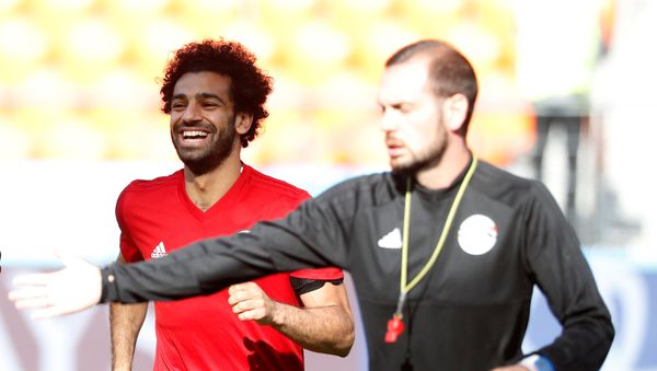 Soccer Football - World Cup - Egypt Training - Ekaterinburg Arena, Yekaterinburg, Russia - June 14, 2018 Egypt's Mohamed Salah during training - Sputnik International