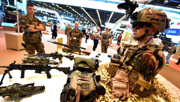 French military stand next to French military equipment, presented on June 11, 2018 during the the Eurosatory defence and security international exhibition in Villepinte, near Paris French military stand next to French military equipment, presented on June 11, 2018 during the the Eurosatory defence and security international exhibition in Villepinte, near Paris - Sputnik International