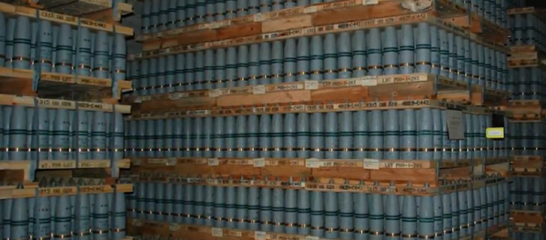 Mustard gas stored at the Pueblo Chemical Depot. - Sputnik International