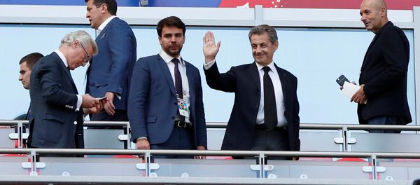 Soccer Football - World Cup - Group C - France vs Australia - Kazan Arena, Kazan, Russia - June 16, 2018 Former French President Nicolas Sarkozy before the match - Sputnik International