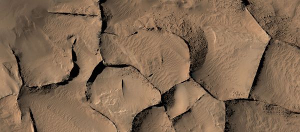 This view shows part of an area on Mars where narrow rock ridges - Sputnik International