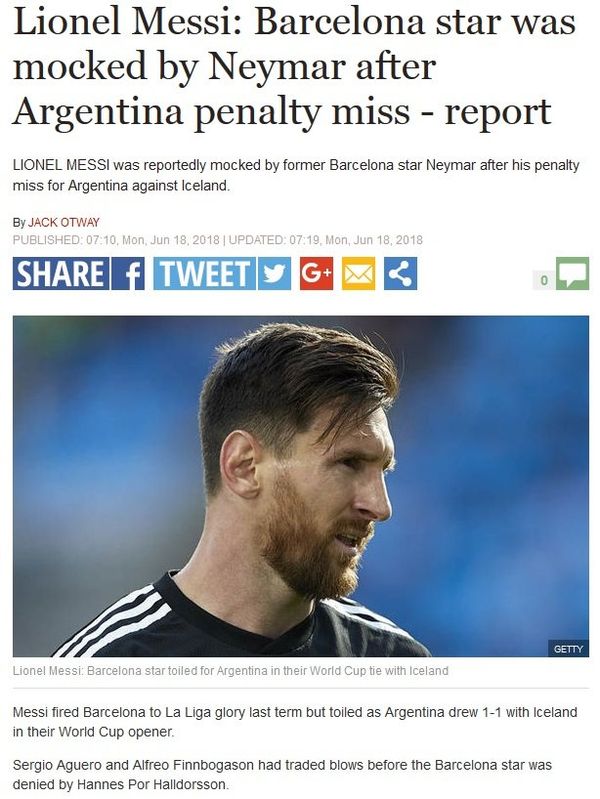 Screenshot of the Daily Express article - Sputnik International