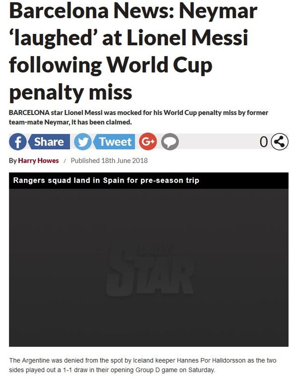 Screenshot of the Daily Star article - Sputnik International
