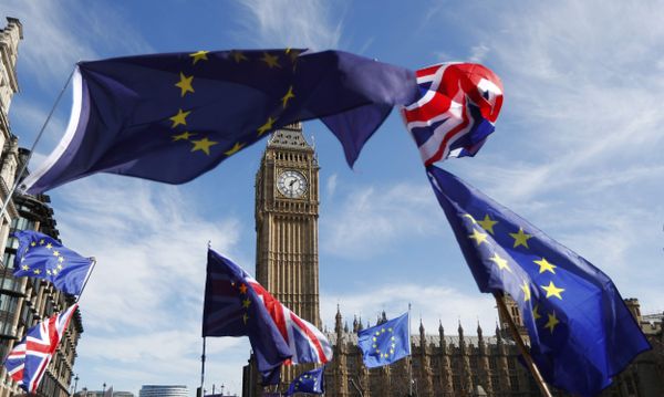 EU and Union flags fly above Parliament Square during a Unite for Europe march, in central London, Britain EU and Union flags fly above Parliament Square during a Unite for Europe march, in central London, Britain - Sputnik International