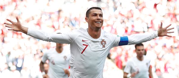 Soccer Football - World Cup - Group B - Portugal vs Morocco - Luzhniki Stadium, Moscow, Russia - June 20, 2018 Portugal's Cristiano Ronaldo celebrates scoring their first goal Soccer Football - World Cup - Group B - Portugal vs Morocco - Luzhniki Stadium, Moscow, Russia - June 20, 2018 Portugal's Cristiano Ronaldo celebrates scoring their first goal - Sputnik International