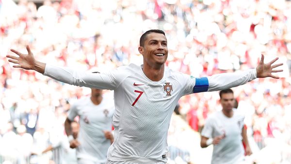 Soccer Football - World Cup - Group B - Portugal vs Morocco - Luzhniki Stadium, Moscow, Russia - June 20, 2018 Portugal's Cristiano Ronaldo celebrates scoring their first goal Soccer Football - World Cup - Group B - Portugal vs Morocco - Luzhniki Stadium, Moscow, Russia - June 20, 2018 Portugal's Cristiano Ronaldo celebrates scoring their first goal - Sputnik International