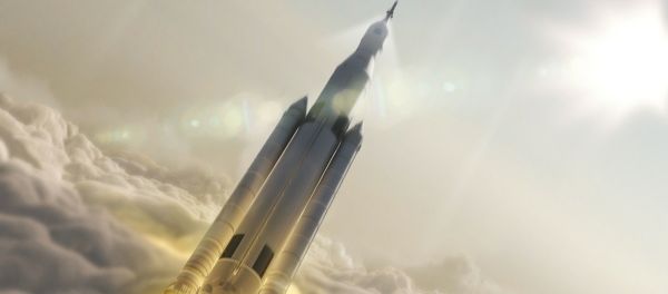 Artist's concept showing the 77-ton configuration of NASA’s Space Launch System rocket launching into space. Artist's concept showing the 77-ton configuration of NASA’s Space Launch System rocket launching into space. - Sputnik International