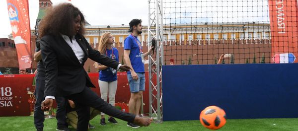 FIFA Secretary General Fatma Samoura at the Soccer Park, a festival travelling around Russian cities hosting this summer's World Cup, in Red Square, Moscow, Russia, June 21, 2018 FIFA Secretary General Fatma Samoura at the Soccer Park, a festival travelling around Russian cities hosting this summer's World Cup, in Red Square, Moscow, Russia, June 21, 2018 - Sputnik International