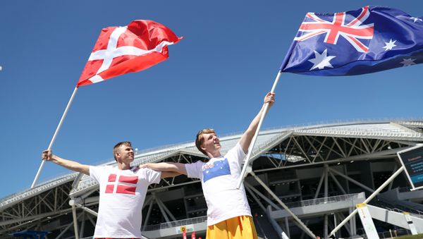 Fans Outside the Samara Arena Stadium Before the Denmark - Australia FIFA World Cup Match, 2018 Fans Outside the Samara Arena Stadium Before the Denmark - Australia FIFA World Cup Match, 2018 - Sputnik International