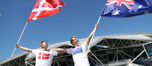 Fans Outside the Samara Arena Stadium Before the Denmark - Australia FIFA World Cup Match, 2018 Fans Outside the Samara Arena Stadium Before the Denmark - Australia FIFA World Cup Match, 2018 - Sputnik International