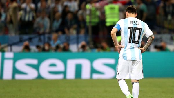Soccer Football - World Cup - Group D - Argentina vs Croatia - Nizhny Novgorod Stadium, Nizhny Novgorod, Russia - June 21, 2018 Argentina's Lionel Messi looks dejected after Croatia's Luka Modric scores their second goal - Sputnik International