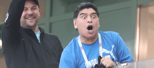 Diego Maradona reacts during the World Cup Group D soccer match between Argentina and Croatia at the Nizhny Novgorod stadium, in Nizhny Novgorod, Russia, June 21, 2018 - Sputnik International