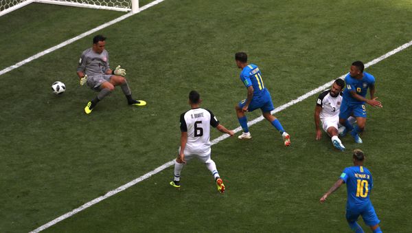 Soccer Football - World Cup - Group E - Brazil vs Costa Rica - Saint Petersburg Stadium, Saint Petersburg, Russia - June 22, 2018 Brazil's Philippe Coutinho scores their first goal - Sputnik International