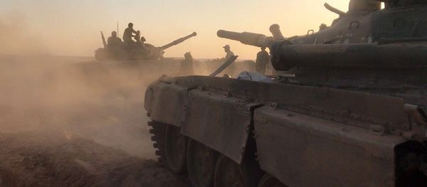 Tanks of the Syrian Army at combat positions. File photo Tanks of the Syrian Army at combat positions. File photo - Sputnik International