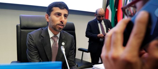 UAE's Energy Minister Al Mazrouei talks to journalists at the beginning of an OPEC meeting in Vienna, Austria, June 22, 2018 - Sputnik International