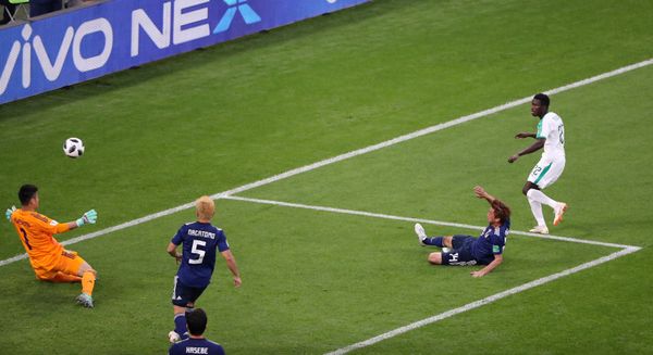 Soccer Football - World Cup - Group H - Japan vs Senegal - Ekaterinburg Arena, Yekaterinburg, Russia - June 24, 2018 Senegal's Moussa Wague scores their second goal Soccer Football - World Cup - Group H - Japan vs Senegal - Ekaterinburg Arena, Yekaterinburg, Russia - June 24, 2018 Senegal's Moussa Wague scores their second goal - Sputnik International