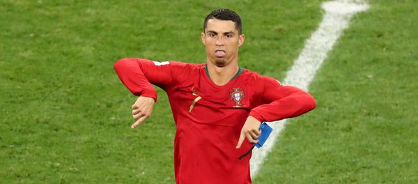 Soccer Football - World Cup - Group B - Iran vs Portugal - Mordovia Arena, Saransk, Russia - June 25, 2018 Portugal's Cristiano Ronaldo reacts after the match referencing Soccer Football - World Cup - Group B - Iran vs Portugal - Mordovia Arena, Saransk, Russia - June 25, 2018 Portugal's Cristiano Ronaldo reacts after the match referencing - Sputnik International
