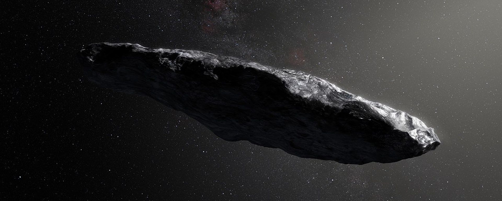 This artist’s impression shows the first interstellar asteroid, `Oumuamua - Sputnik International, 1920, 07.11.2018