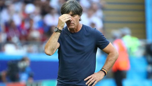 Soccer Football - World Cup - Group F - South Korea vs Germany - Kazan Arena, Kazan, Russia - June 27, 2018 Germany coach Joachim Low looks dejected during the match - Sputnik International