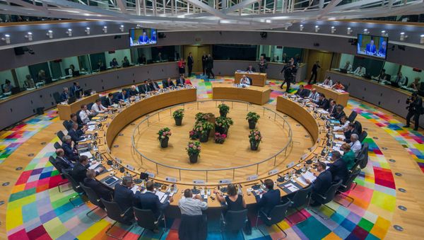 EU leaders take part in a European Union summit in Brussels, Belgium June 28, 2018. - Sputnik International