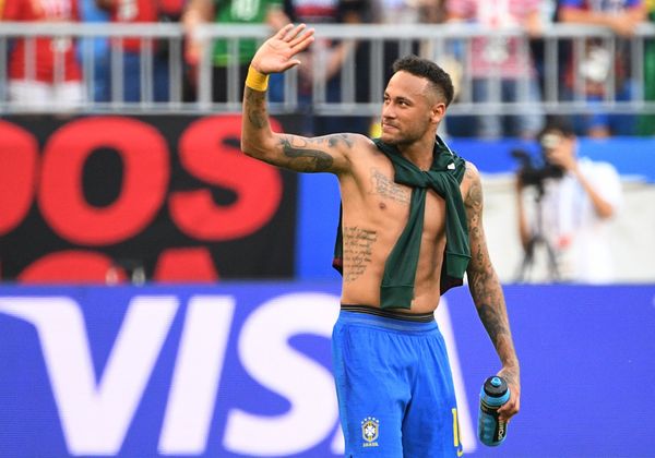 Neymar (Brazil) triumphs after the victory in the World Cup 1/8 finals match between Brazil and Mexico. - Sputnik International