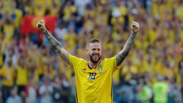 Soccer Football - World Cup - Group F - Sweden vs South Korea - Nizhny Novgorod Stadium, Nizhny Novgorod, Russia - June 18, 2018 Sweden's Pontus Jansson celebrates victory after the match - Sputnik International