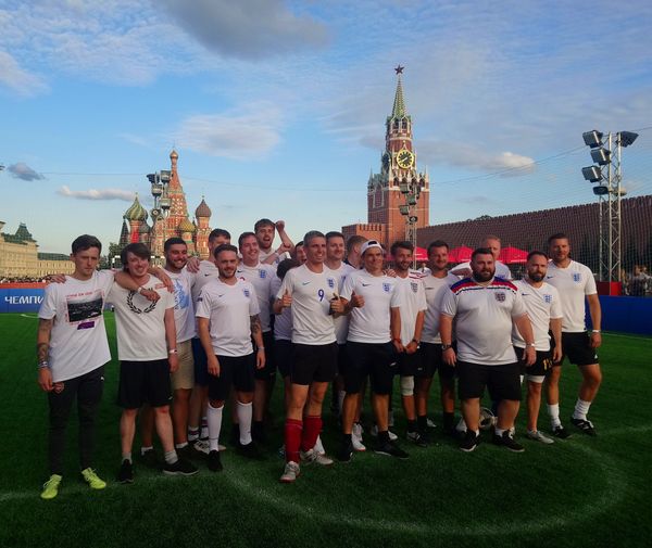 England fans vs Russian fans tournament in the Red Square in Moscow England fans vs Russian fans tournament in the Red Square in Moscow - Sputnik International