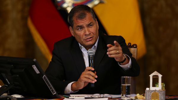 Ecuador's President Rafael Correa gives a a news conference in Quito, Ecuador - Sputnik International