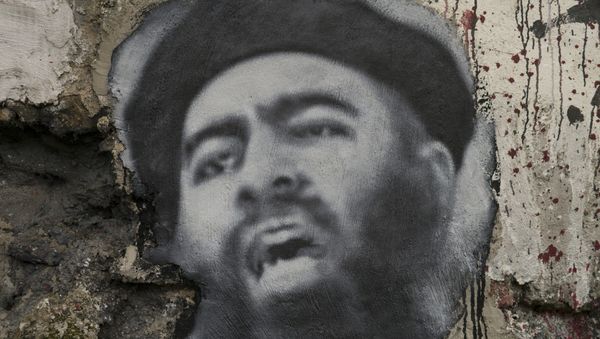  Abu Bakr al Baghdadi, painted portrait   - Sputnik International