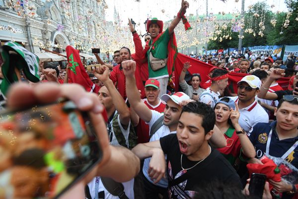 Morocco fans taking over Moscow's center at 2018 FIFA World Cup - Sputnik International