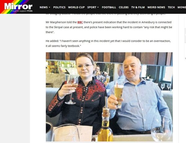 Screengrab showing the Mirror's misquote of Commissioner Angus Macpherson's comments. Screengrab showing the Mirror's misquote of Commissioner Angus Macpherson's comments. - Sputnik International
