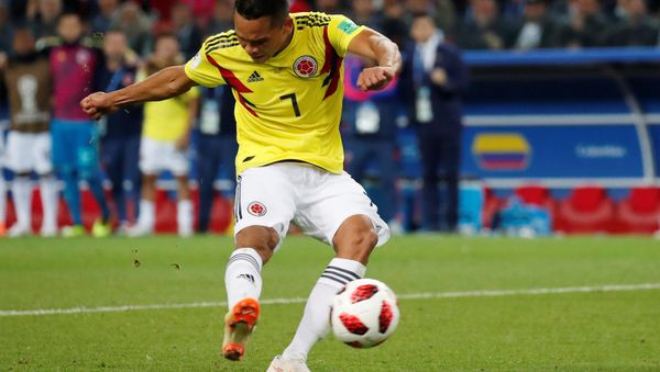 Soccer Football - World Cup - Round of 16 - Colombia vs England - Spartak Stadium, Moscow, Russia - July 3, 2018 Colombia's Carlos Bacca misses a penalty during the shootout - Sputnik International