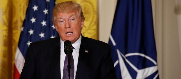 U.S. President Donald Trump addresses a joint news conference with NATO Secretary General Jens Stoltenberg in the East Room at the White House in Washington U.S. President Donald Trump addresses a joint news conference with NATO Secretary General Jens Stoltenberg in the East Room at the White House in Washington - Sputnik International