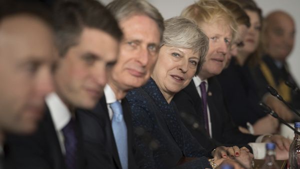 From third left to right, Chancellor Philip Hammond, Prime Minister Theresa May and Foreign Secretary Boris Johnson - Sputnik International