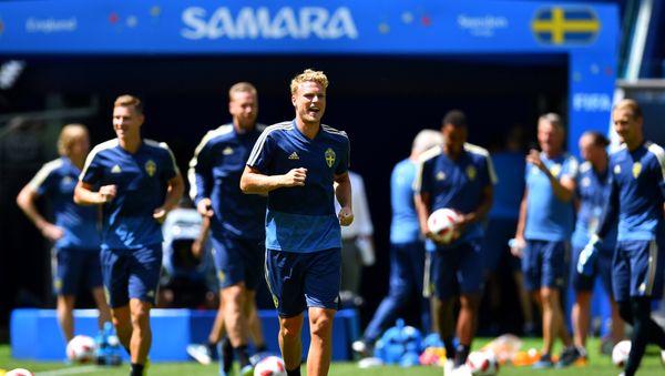 Soccer Football - World Cup - Sweden Training - Samara Arena, Samara, Russia - July 6, 2018 Sweden's Oscar Hiljemark during training - Sputnik International