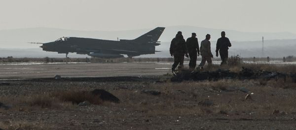 A Su-22 fighter jet at the Syrian Air Force base in Homs province A Su-22 fighter jet at the Syrian Air Force base in Homs province - Sputnik International