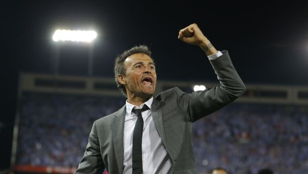 (File) Barcelona's head coach Luis Enrique celebrates after the Copa del Rey final soccer match between Barcelona and Alaves at the Vicente Calderon stadium in Madrid, Spain, Saturday, May 27, 2017 - Sputnik International